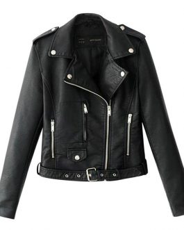 Pu Leather Zipper Jacket