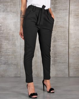 Bandage Elastic Waist Stripe Pants