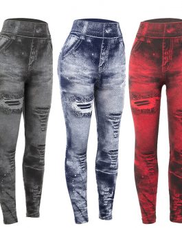 Printed Imitation Jeans