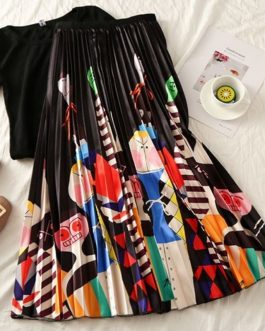 Summer Long Pleated Skirt