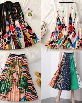 Summer Long Pleated Skirt