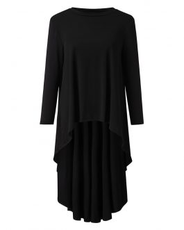 Asymmetrical Pleated Long Sleeve Shirt
