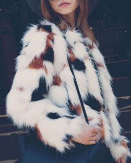 Faux Fur Plush Coat