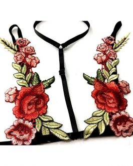 Embroidered Underwear Floral Bandage Suits