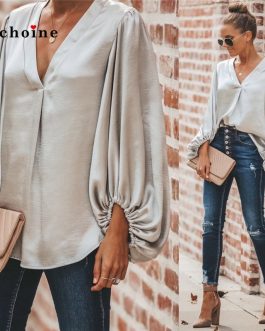 V-Neck Loose Elegant Shirt