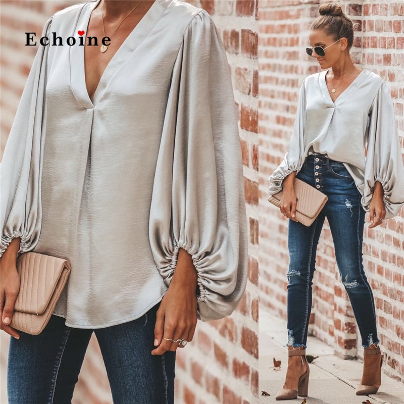 V-Neck Loose Elegant Shirt