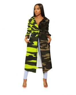 Color Block Trench Coat