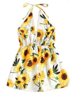 Sunflower Print Jumpsuit