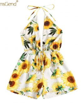 Sunflower Print Jumpsuit