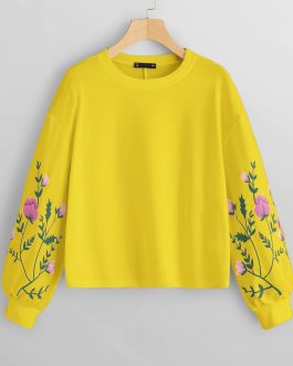 Botanical Floral Print Sweatshirt