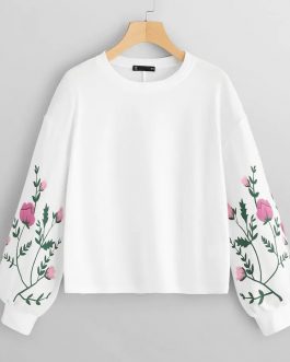 Botanical Floral Print Sweatshirt