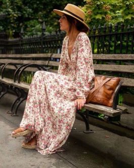 Floral Printed Loose Boho Dress