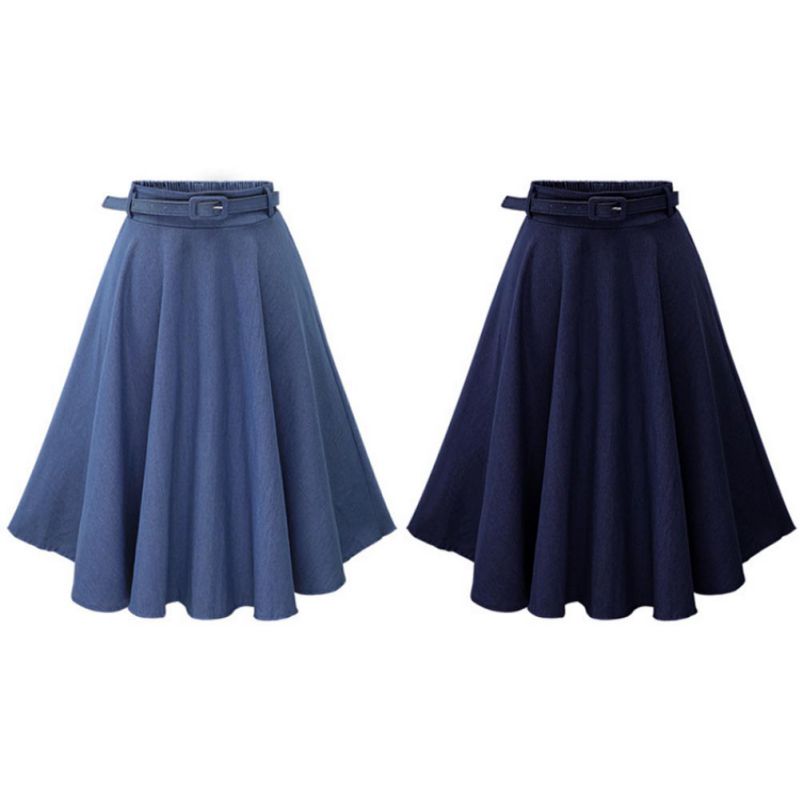 Slim A-line Denim Skirt - Image 2
