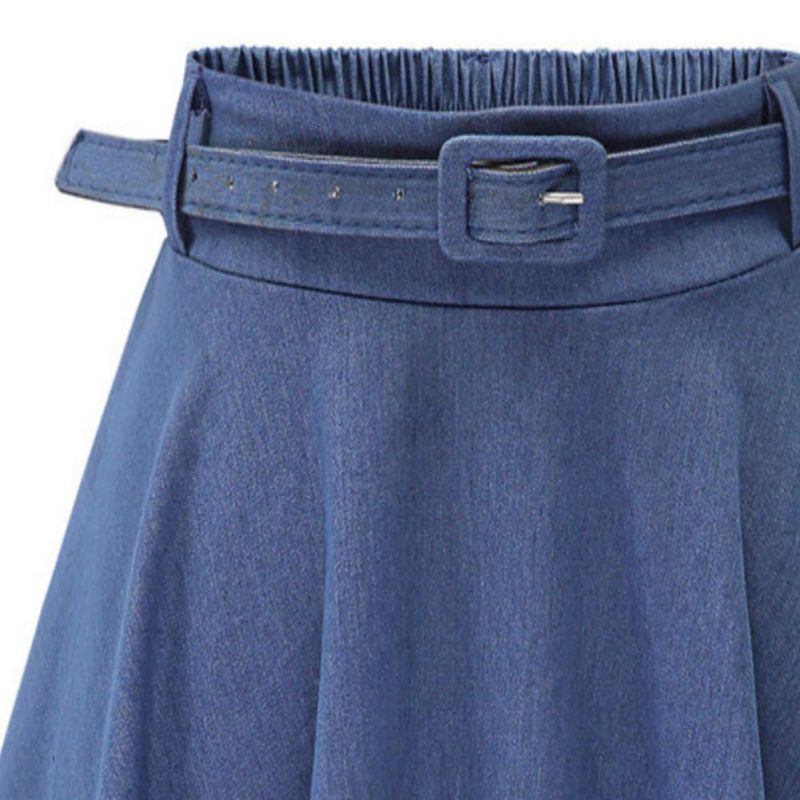 Slim A-line Denim Skirt - Image 3