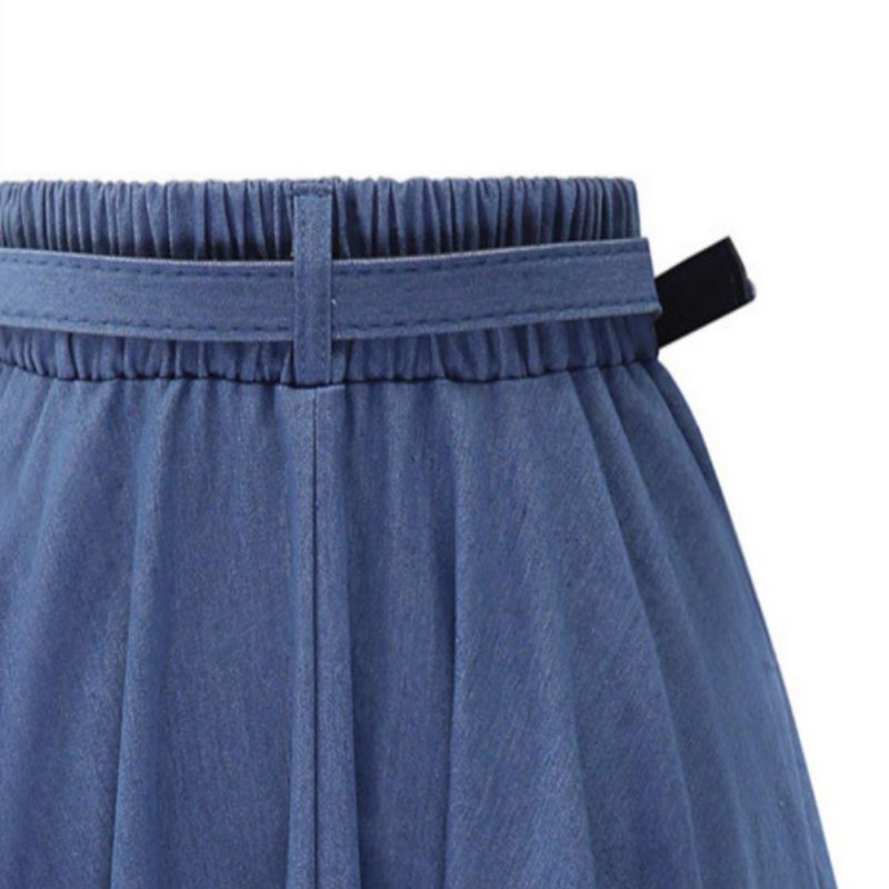 Slim A-line Denim Skirt - Image 4