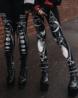 Gothic Style Stretch Skinny Leggings