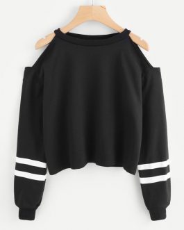 Off Shoulder O-neck Casual Sweatshirt