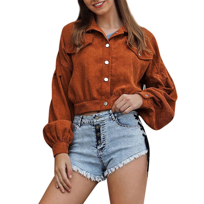 Corduroy Lapel Windbreaker Jackets - Image 2