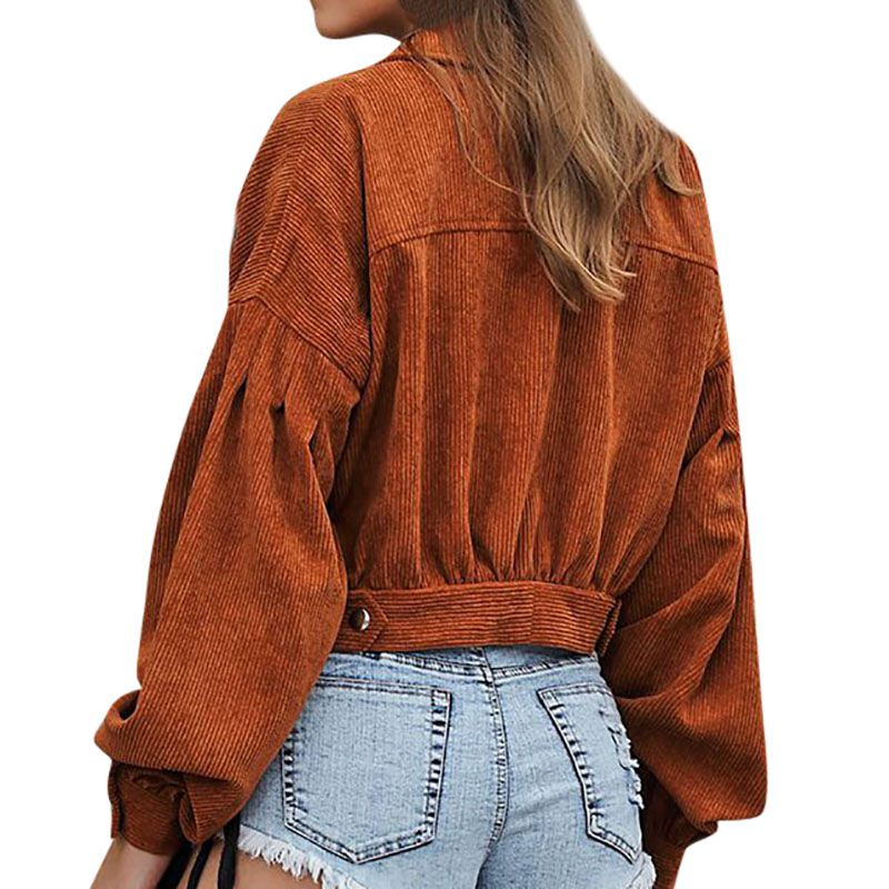 Corduroy Lapel Windbreaker Jackets - Image 3