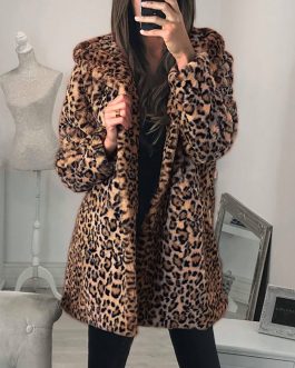 Leopard Teddy Hooded Coat