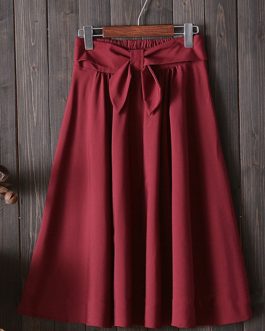 Summer Skirts With Belt A-line Casual