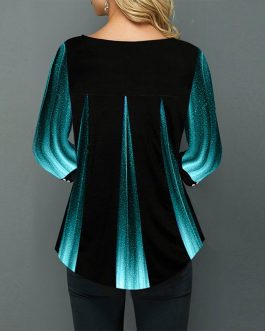 Striped Sparkle Loose Casual Shirt