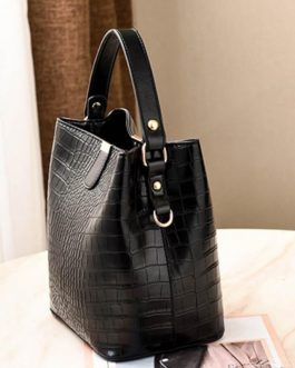 Casual Crocodile Pattern Bucket Bag