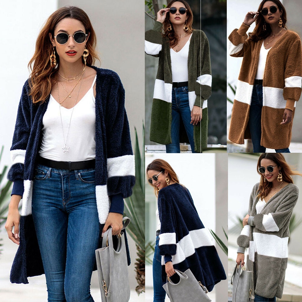 Stitching Elegant Open Casual Cardigan - Image 2