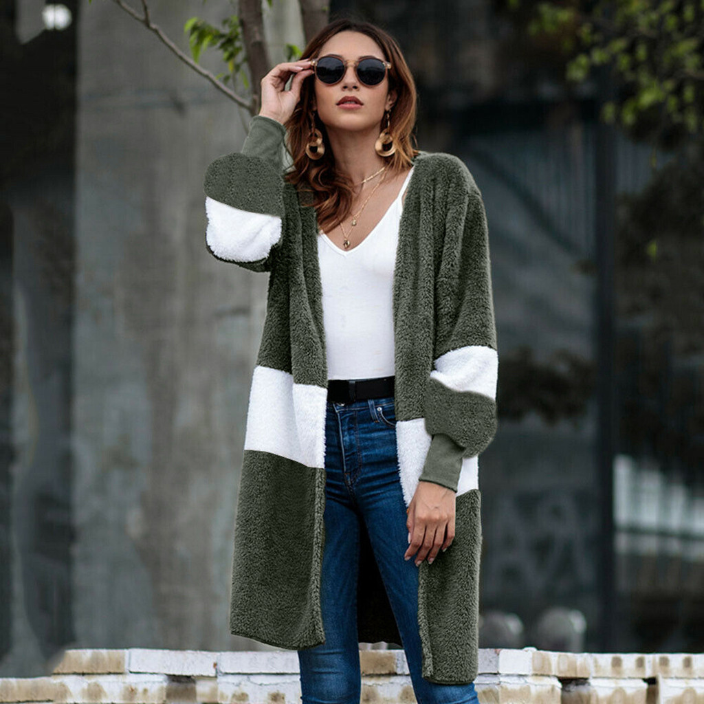 Stitching Elegant Open Casual Cardigan - Image 3