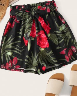 Foral Printed Bandage Shorts