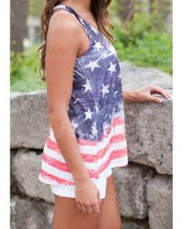 American Flag Stripe Stars Tank Top