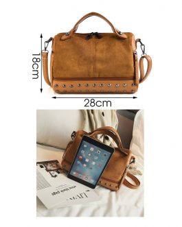 High Quality Leather Bag With Rivets