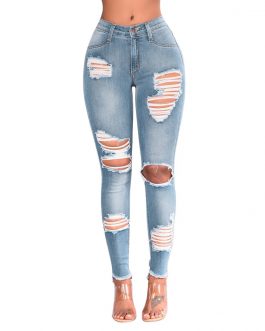 Denim Skinny Trousers High Waist