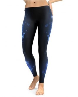 Blue Butterfly Printing Leggings