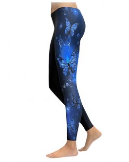 Blue Butterfly Printing Leggings