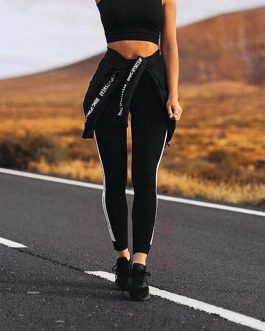 Side Stripe Running Leggings