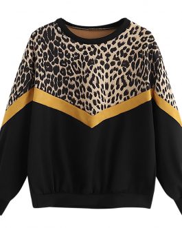 Leopard Panel Sweatshirt