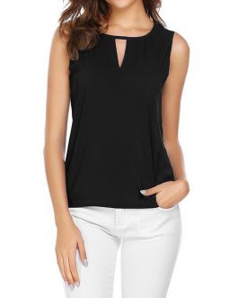 O-neck Hollow Out Tanks