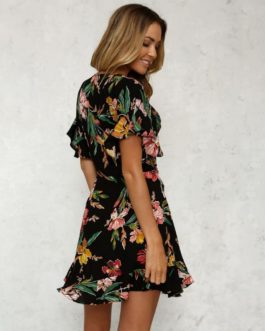 Chiffon Floral Dress Summer Beach Dress