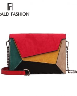 Patchwork Chain Strap Leather Flap Bag