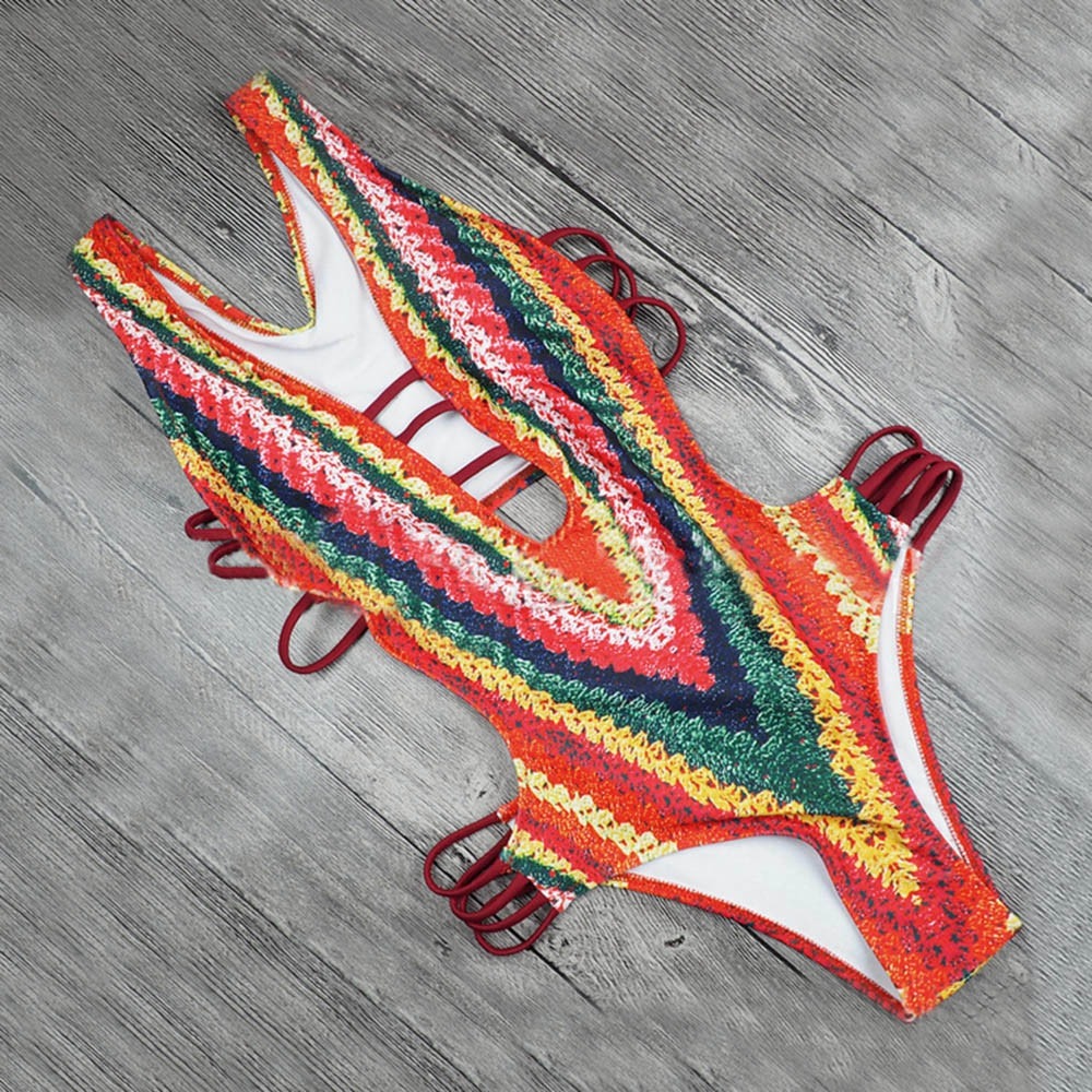 Sexy Bandage High Cut Swimsuit - Image 3