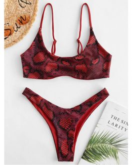 Snake Skin High Cut Bikini