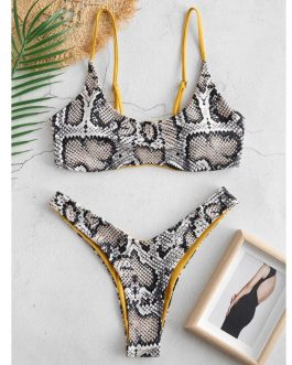Snake Skin High Cut Bikini